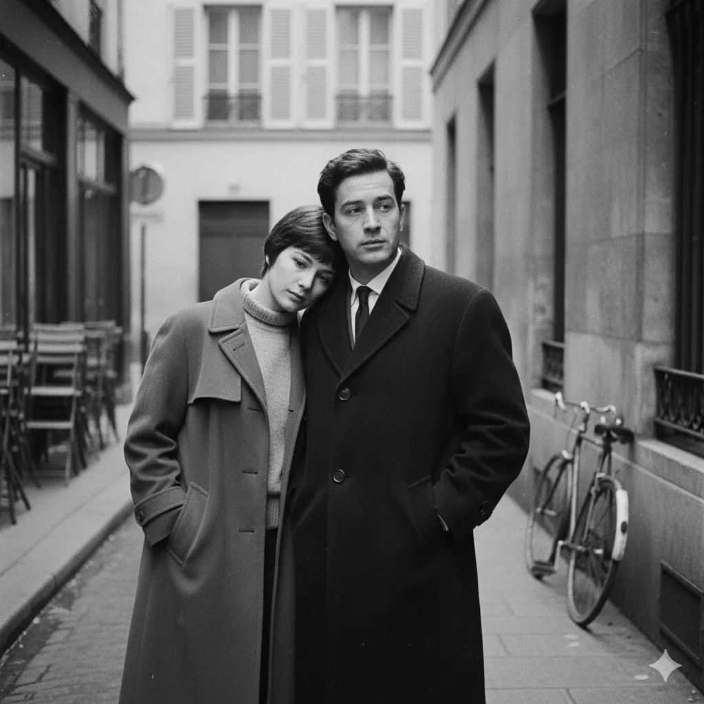 Cinematic and Soft Toned Outerwear on Street - Portrait Photography, Cinematic, Minimalist - AI Generated Image