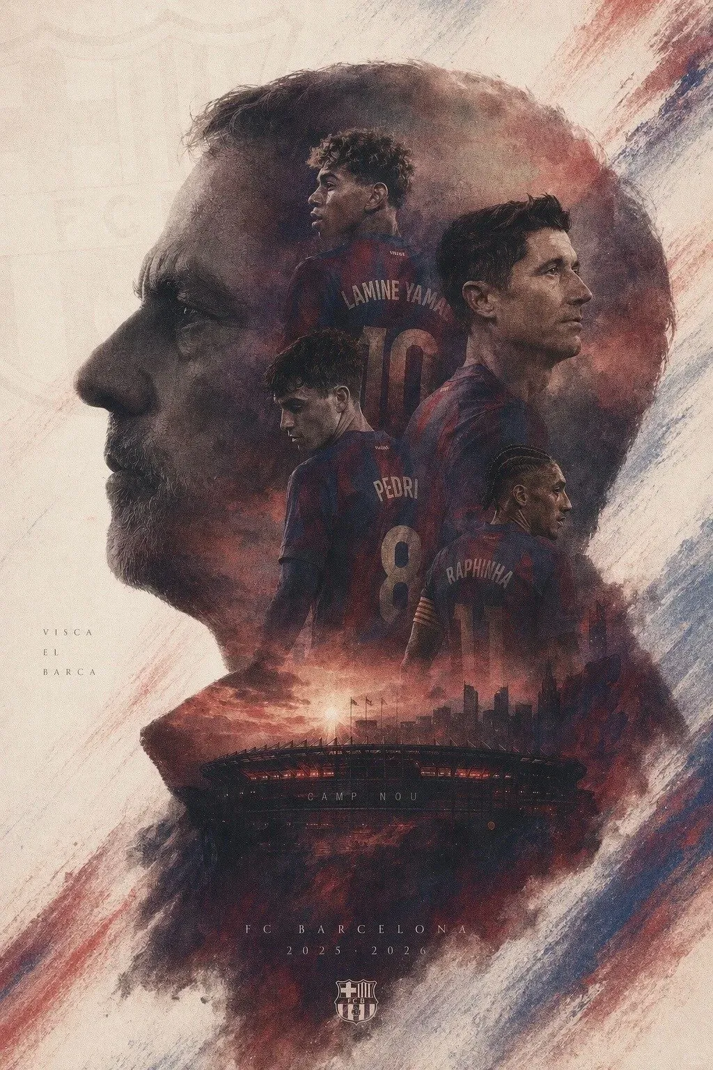 Epic Double-Exposure Team Silhouette Poster - Typography, Landscape, Art - AI Generated Image