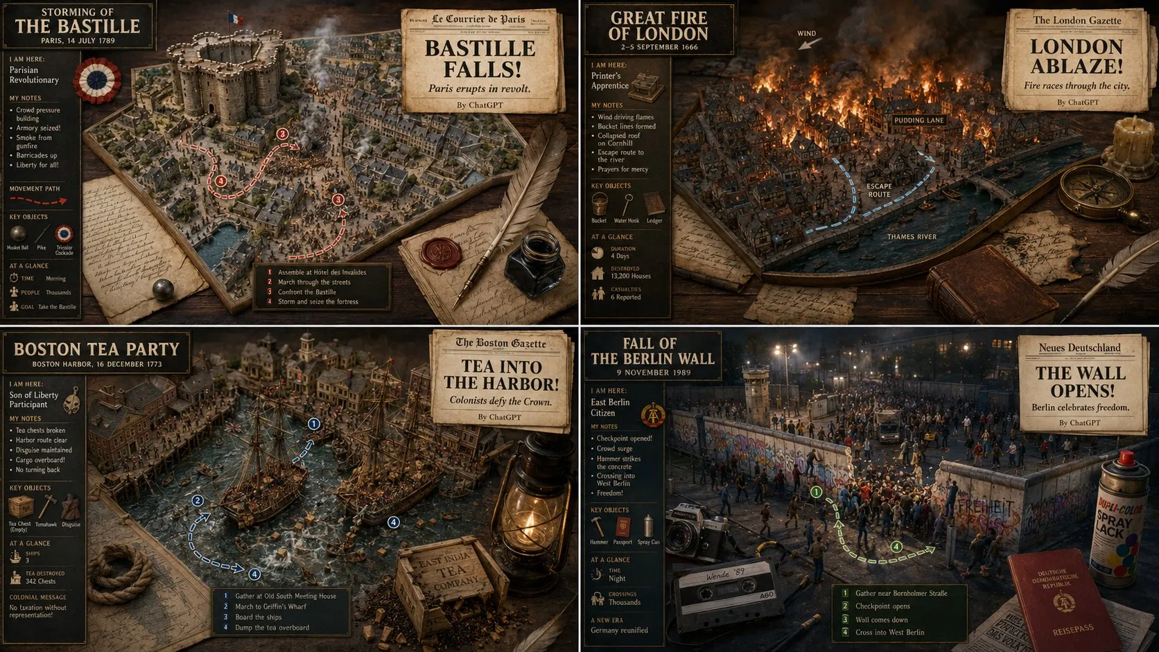 Epic Historical Event 3D Diorama Maps - City - AI Generated Image