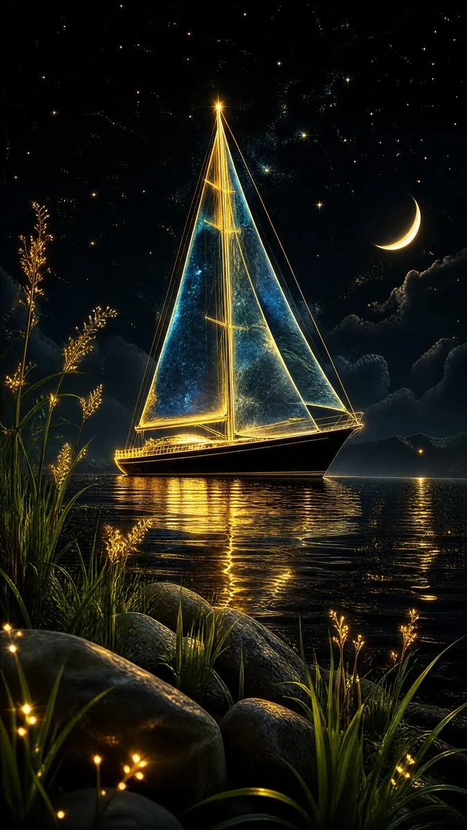 Neon-Lit and Dark Themed Jewelry Against Sky - Neon Glow, Creative Composite, Fashion - AI Generated Image