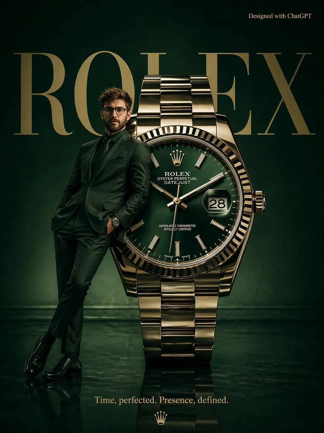 Minimalist and Dark Themed Timepiece in Studio Setting - Portrait Photography, Luxury, Minimalist - AI Generated Image