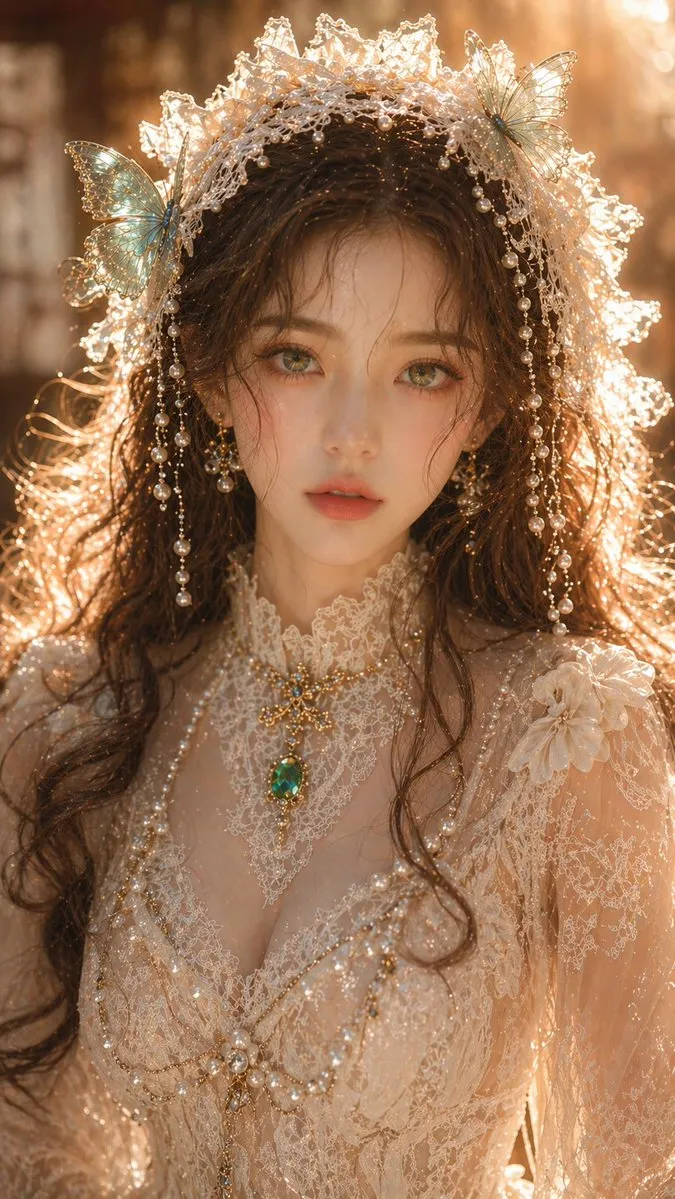 AI-Generated Soft Toned and Close-Up Jewelry - Luxury, Portrait Photography, UI Design - AI Generated Image