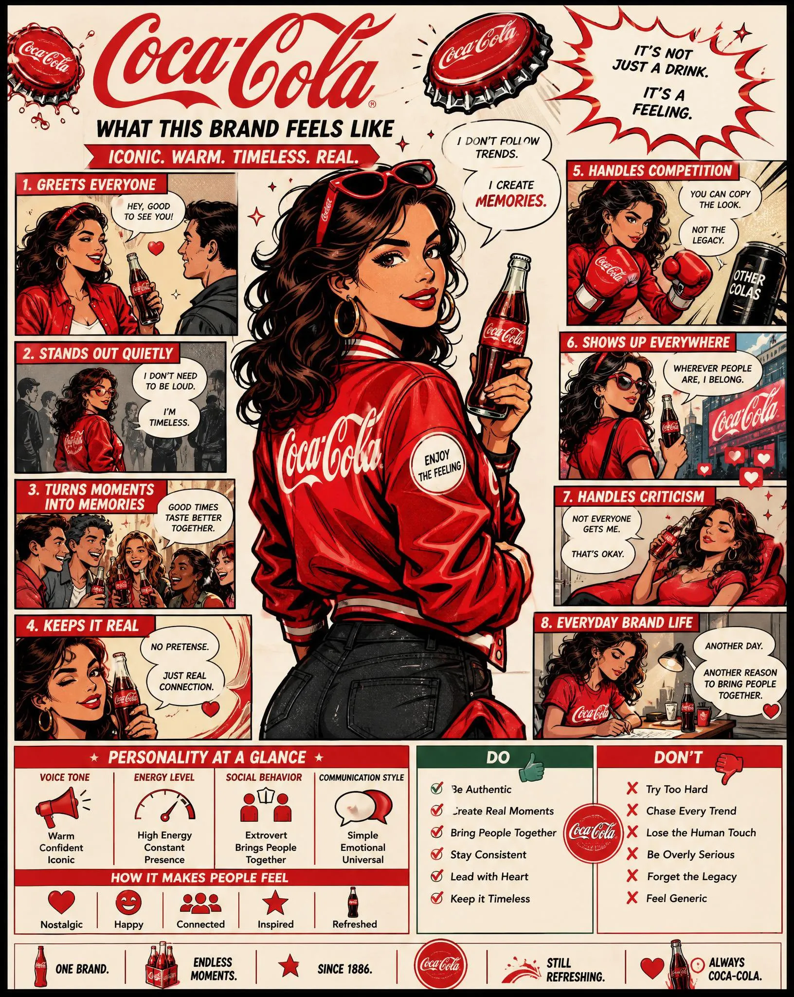 Comic-Style Brand Personality Infographic Poster - Portrait, Typography, Anime - AI Generated Image