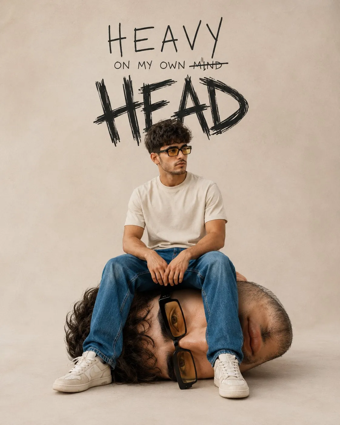 Surreal Conceptual Head Portrait - Typography, Abstract, Photography - AI Generated Image