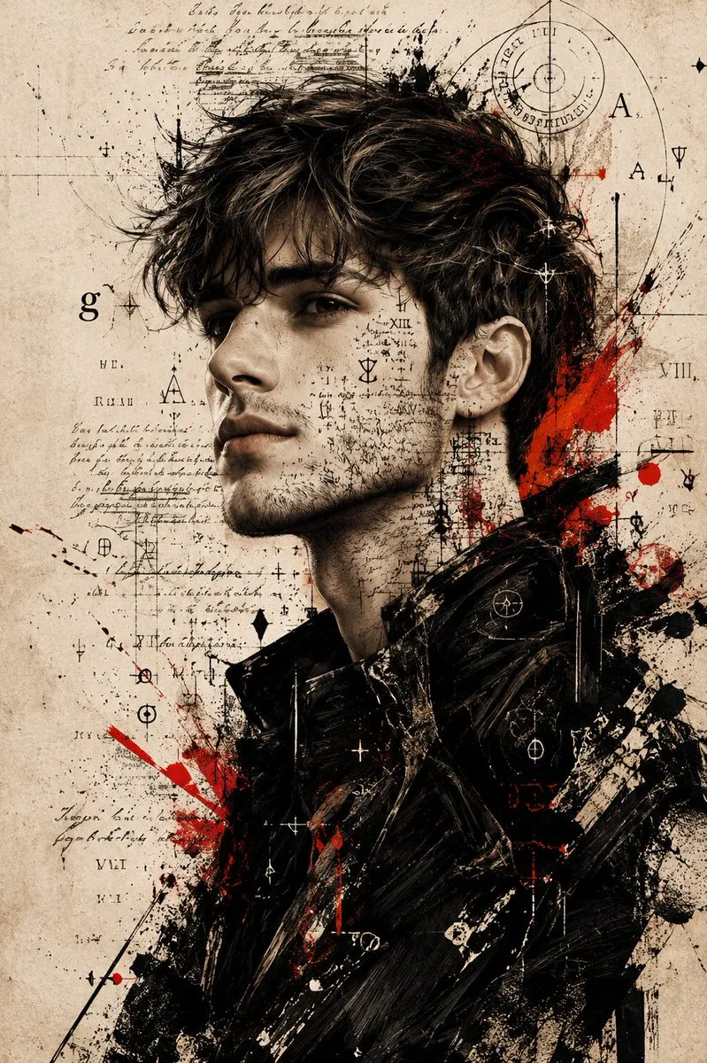 Outerwear - Illustrated and Dark Themed Style - Portrait Photography, Illustration, Creative Composite - AI Generated Image
