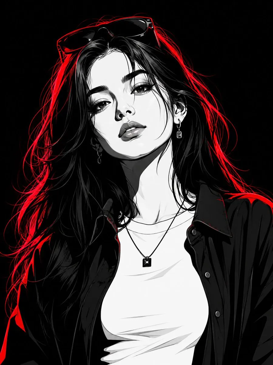 Cinematic and Illustrated Jewelry on Black Background - Fashion, Minimalist, Portrait Photography - AI Generated Image