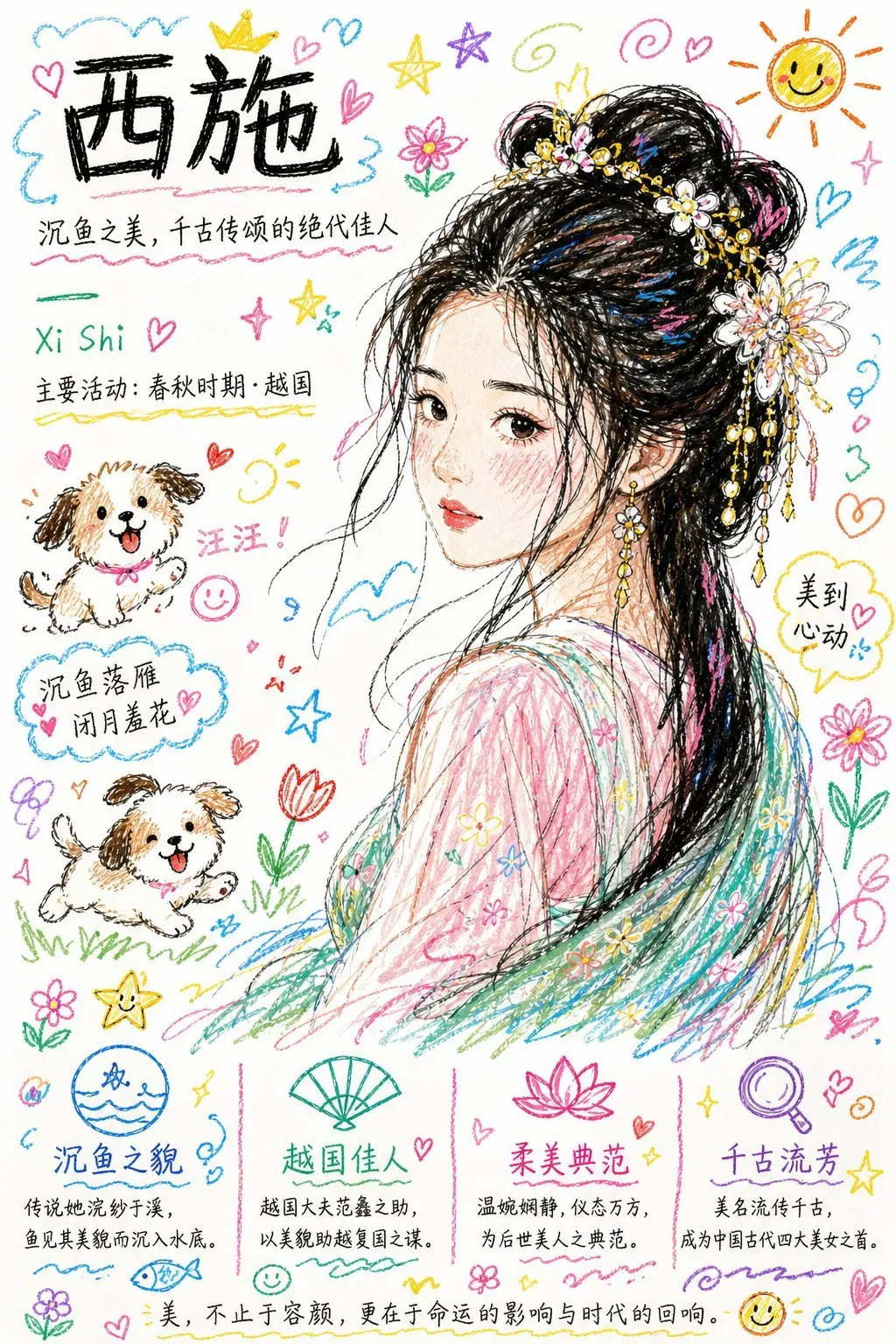 Playful Colorful Scribbled Dog Doodle Art - Animal - AI Generated Image
