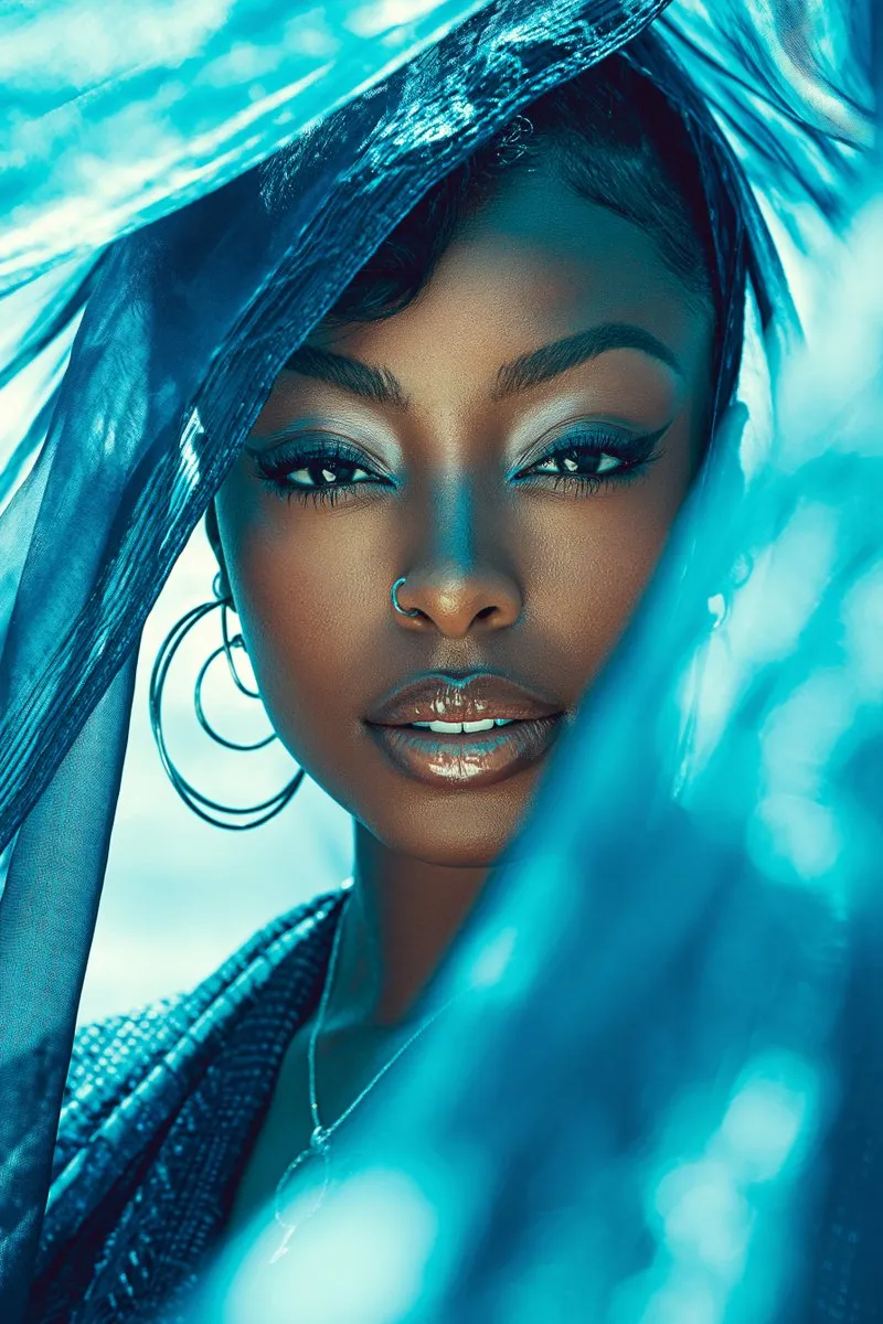 Cinematic and Soft Toned Skincare at Beach - Luxury, Texture, Portrait Photography - AI Generated Image
