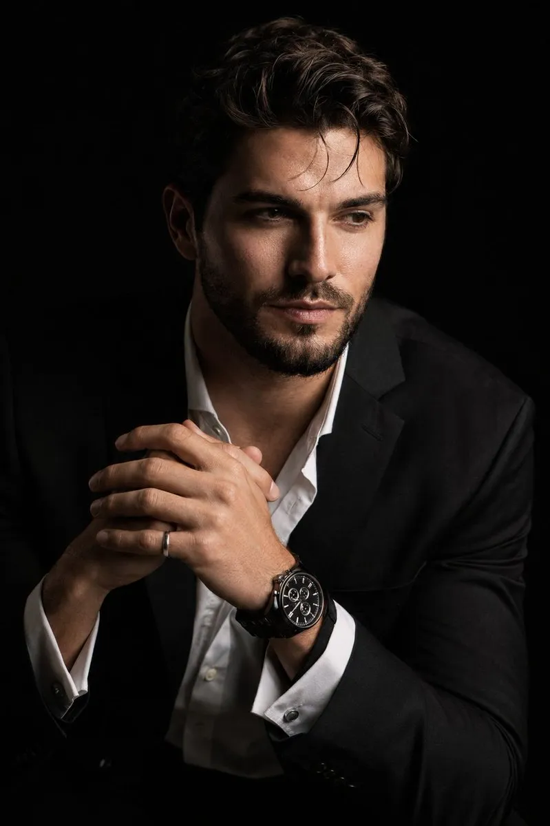 Cinematic and Hyper-Realistic Timepiece in Studio - Luxury, Portrait Photography, Texture - AI Generated Image