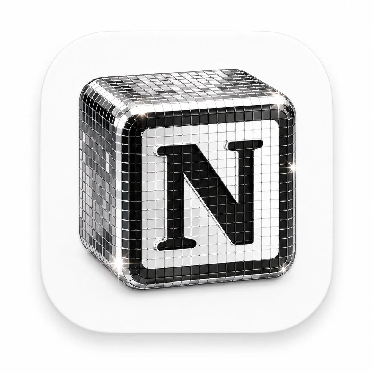 Premium 3D Disco Chrome App Icon - Icon, Product, Abstract - AI Generated Image