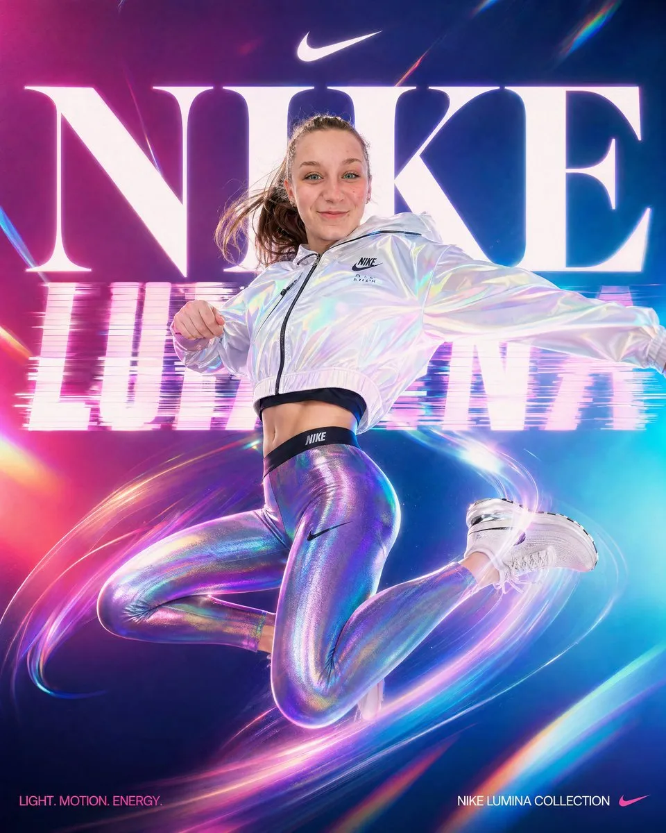 Cinematic and Neon-Lit Footwear in Studio Setting - Portrait Photography, Fashion, Neon Glow - AI Generated Image