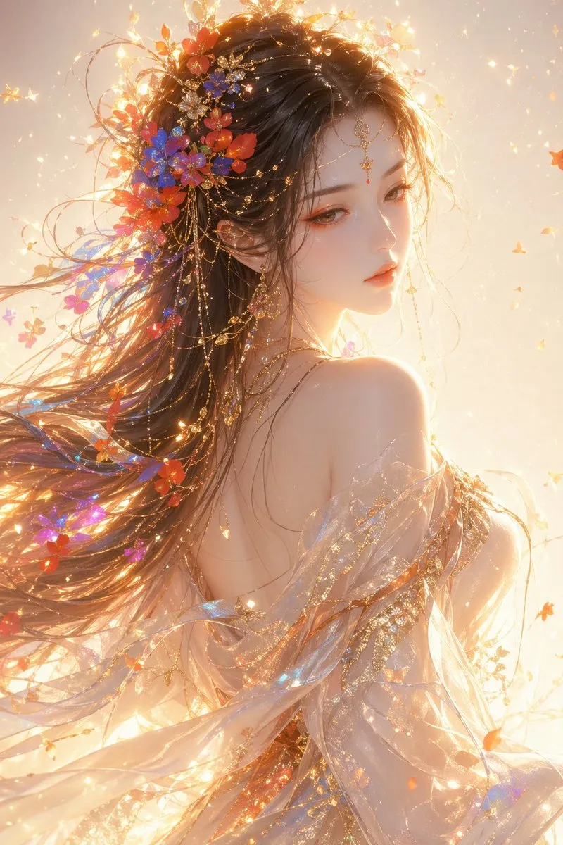 Creative Eastern Fantasy Female Half-Portrait - Creative Composite, AI Generated - AI Generated Image