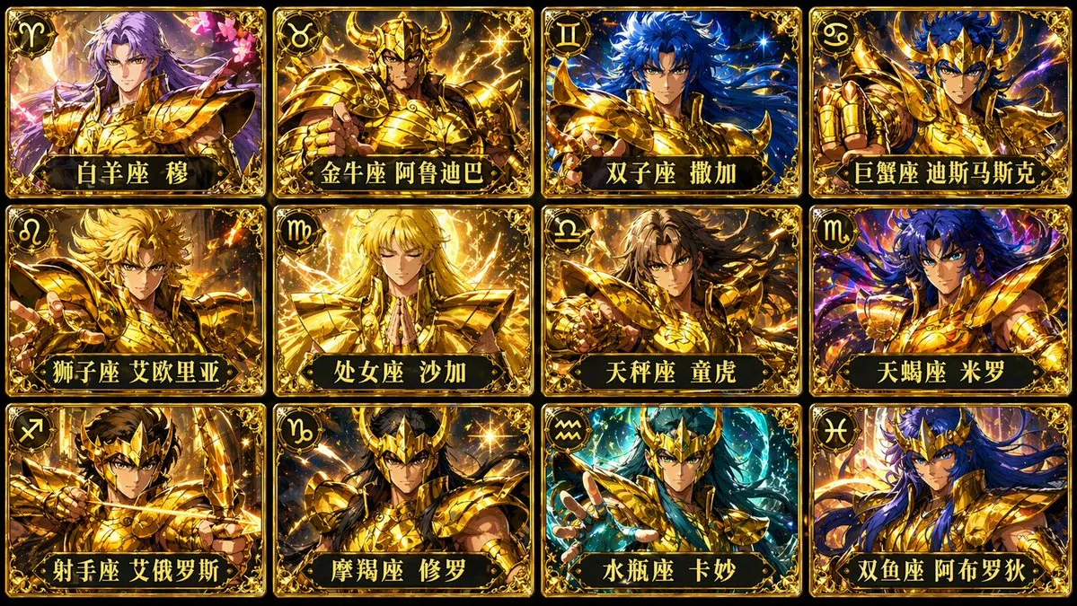 AI-Generated Character Saint Seiya Gold Saints - Character Design, AI Generated - AI Generated Image