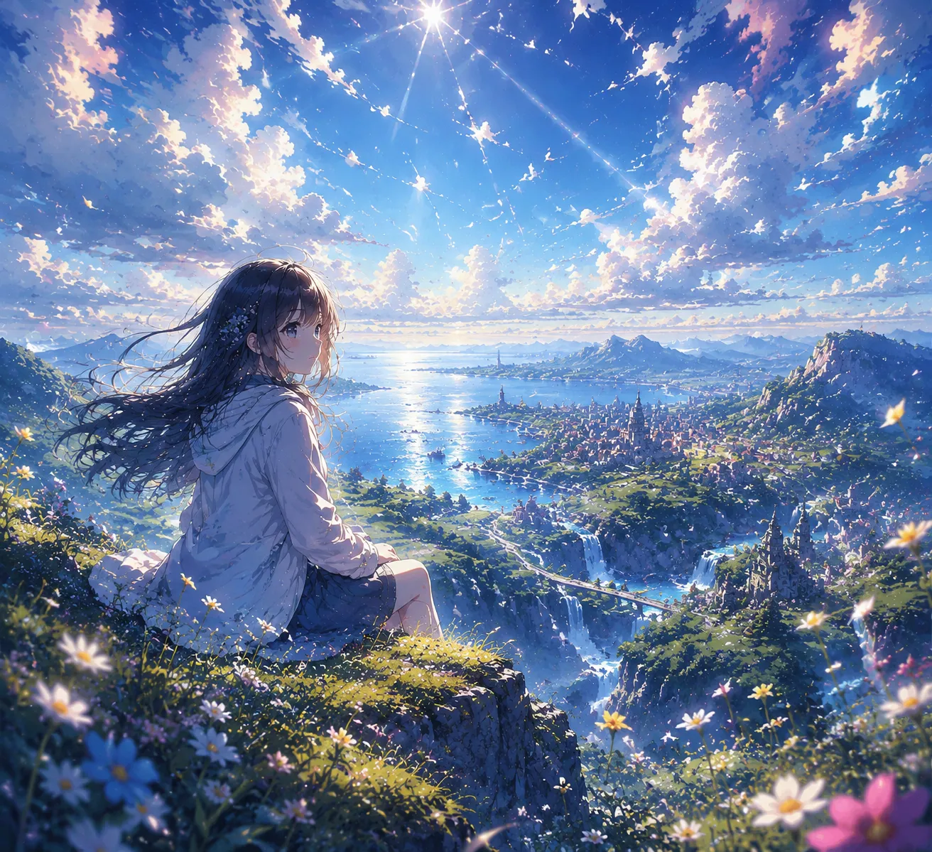 Character Anime wallpaper for foldable Design - Character Design, AI Generated - AI Generated Image