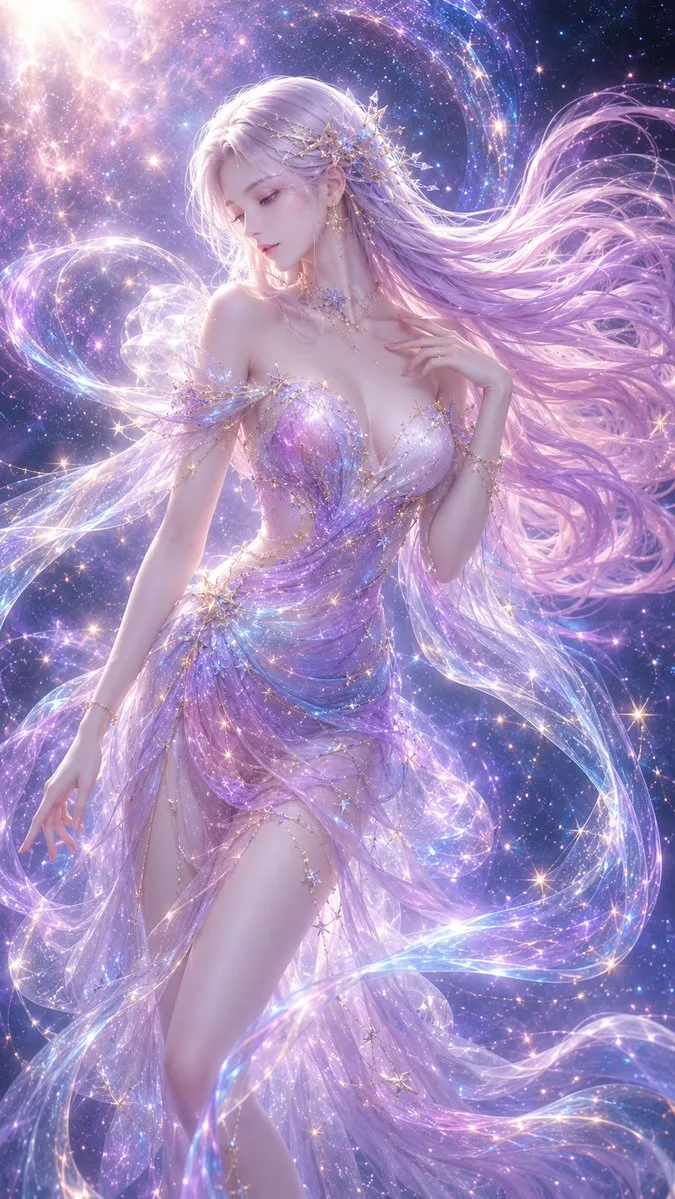 AI-Generated Cinematic and Illustrated Dress - Luxury, Pastel, Fashion - AI Generated Image