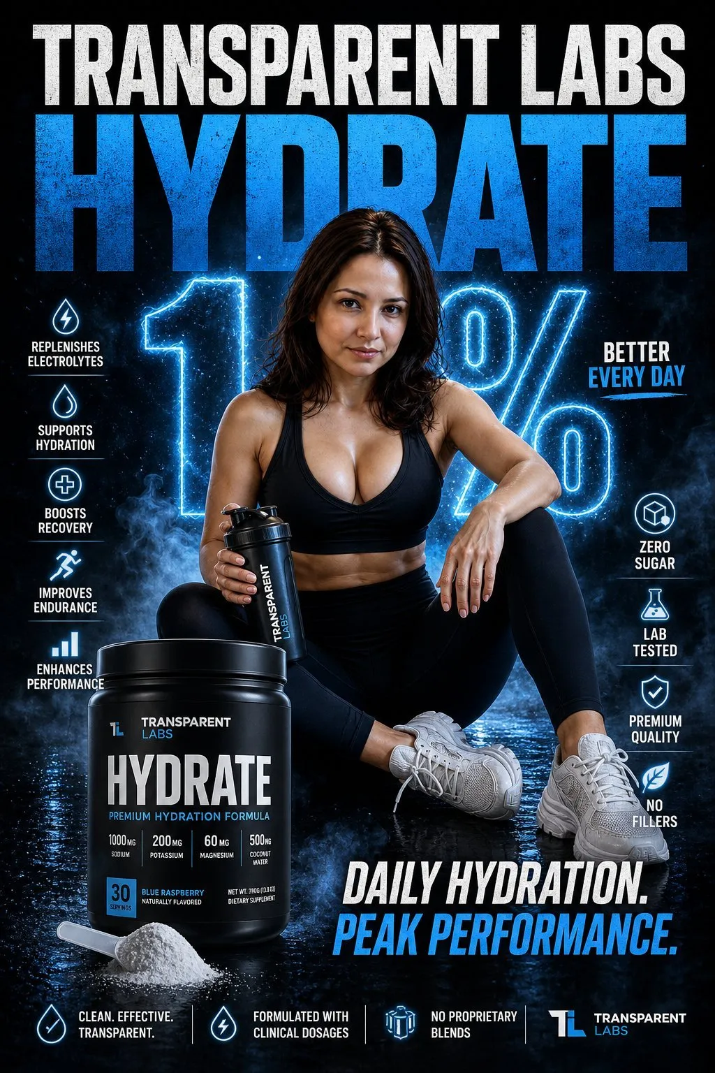 Bold Fitness Supplement Campaign Poster - Typography, Portrait, Design - AI Generated Image