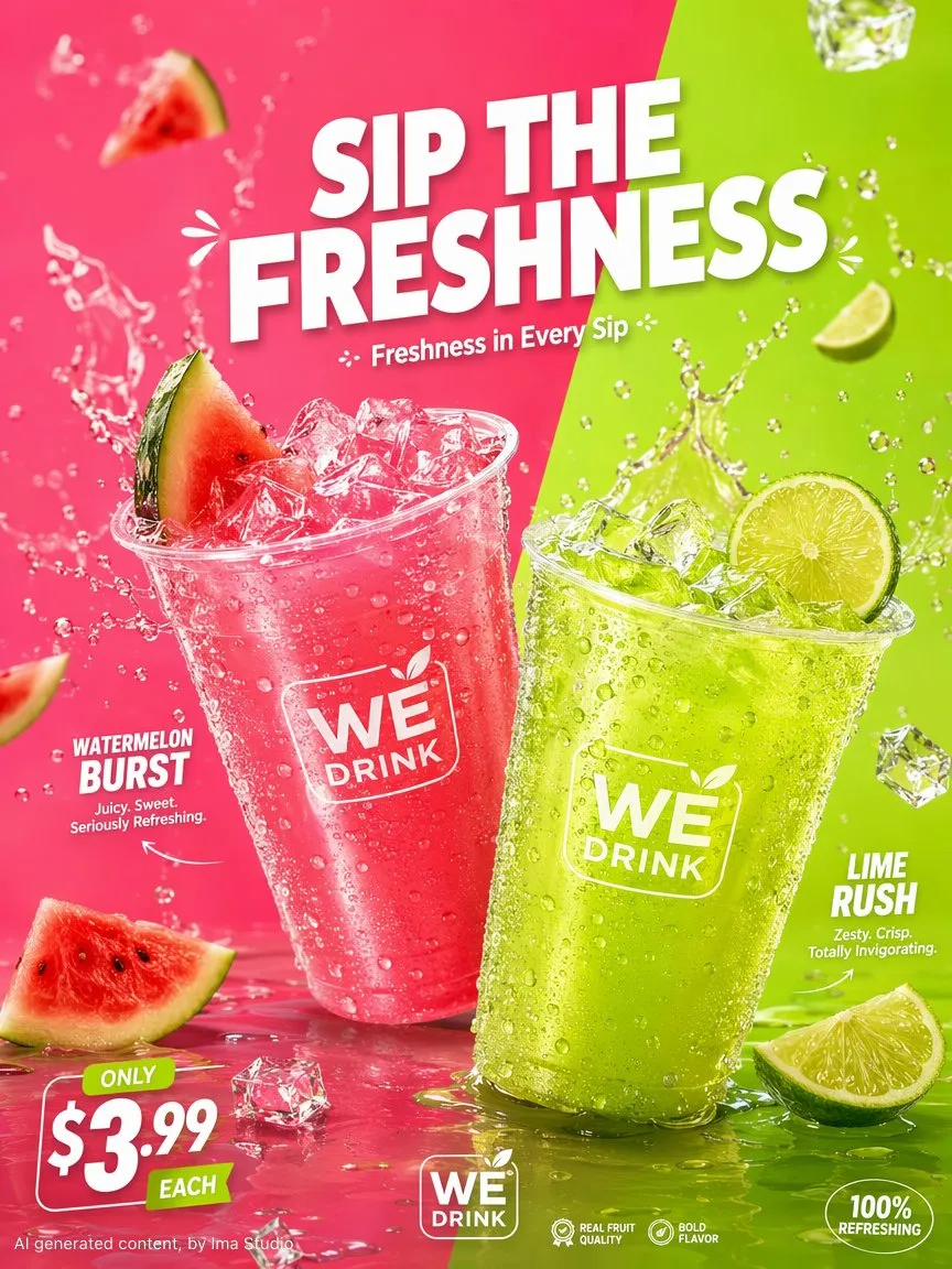 Photorealistic and Soft Toned Beverage in Studio - Ad Creative, Food Photography, Brand Design - AI Generated Image