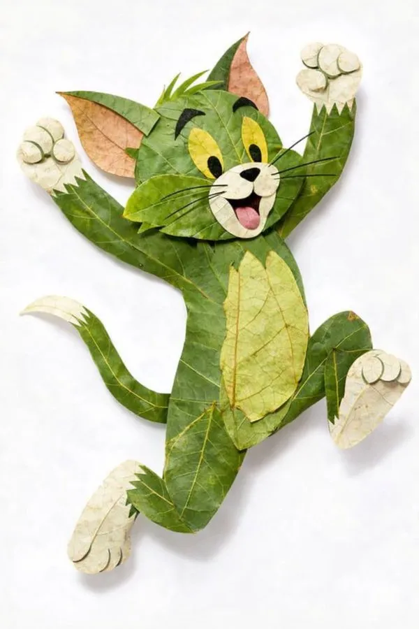 Creative Leaf Collage Character Artwork - Landscape, Art, Abstract - AI Generated Image