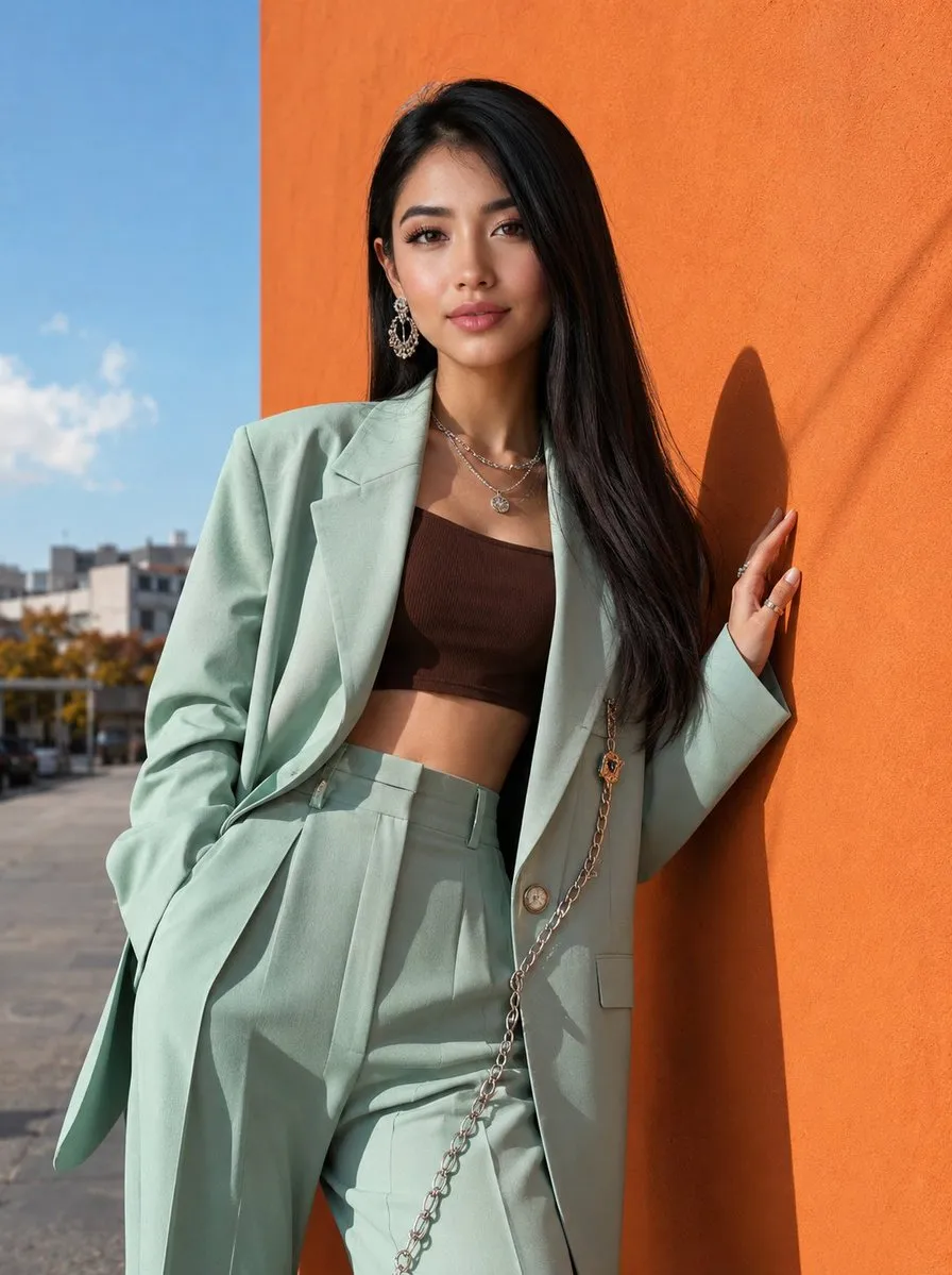 Cinematic and Photorealistic Cosmetics in Outdoor - Portrait Photography, Luxury, Fashion - AI Generated Image