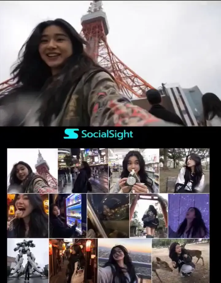 Candid Tokyo Travel Vlogger Photo Grid - Storyboard, Photography, Portrait - AI Generated Image