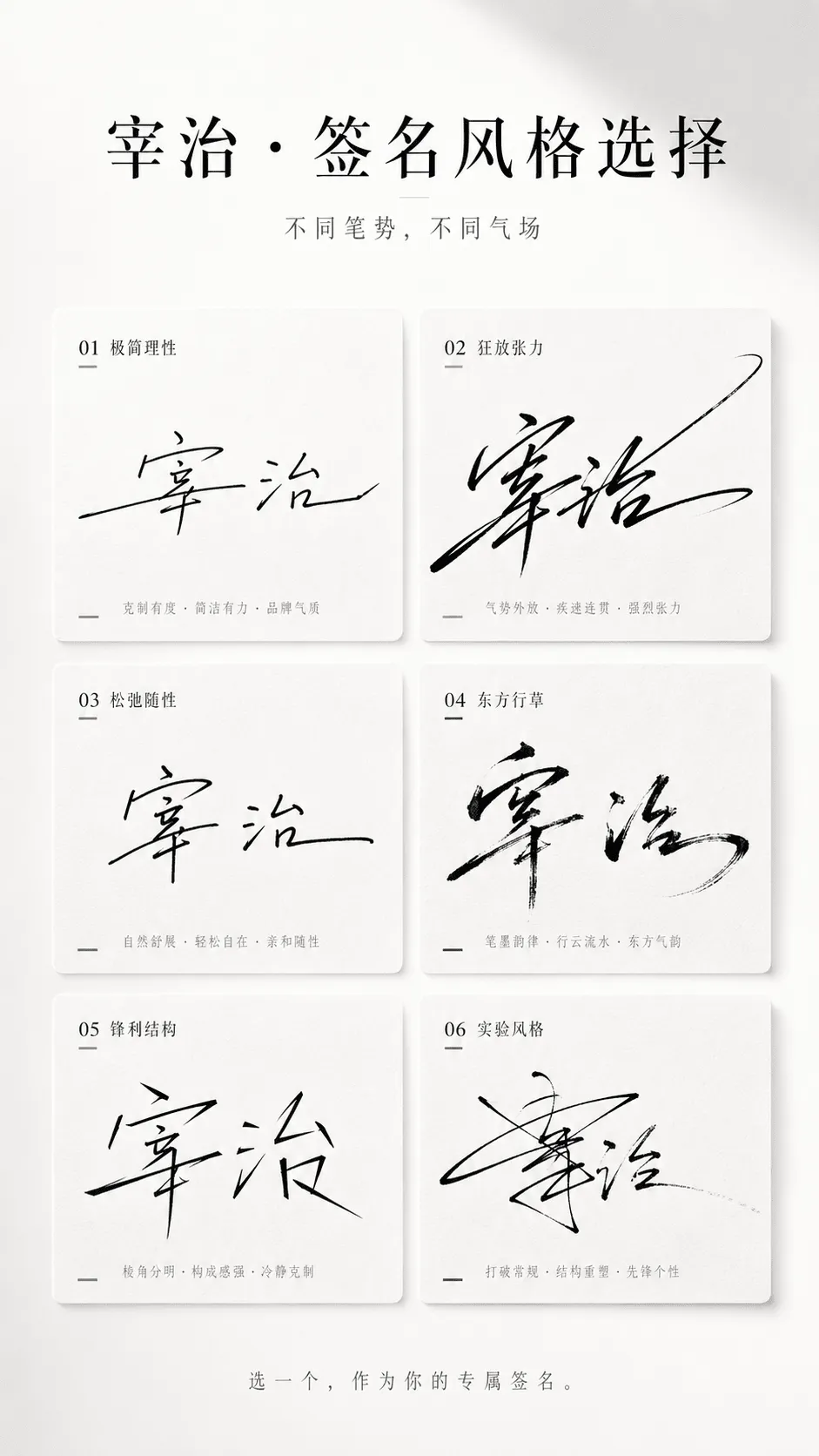 Elegant Multi-Style Signature Design Poster - Typography, Design, Abstract - AI Generated Image