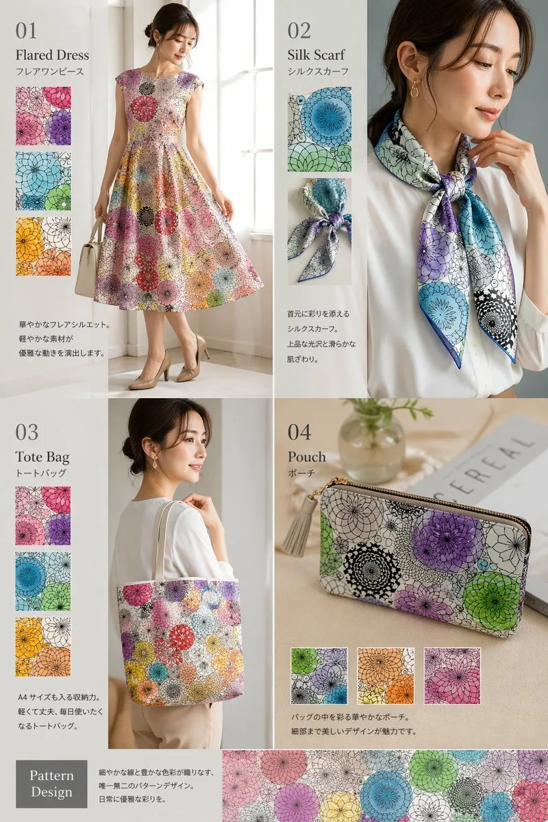 Elegant Floral Fashion Collection Catalog - Product, Abstract, Portrait - AI Generated Image