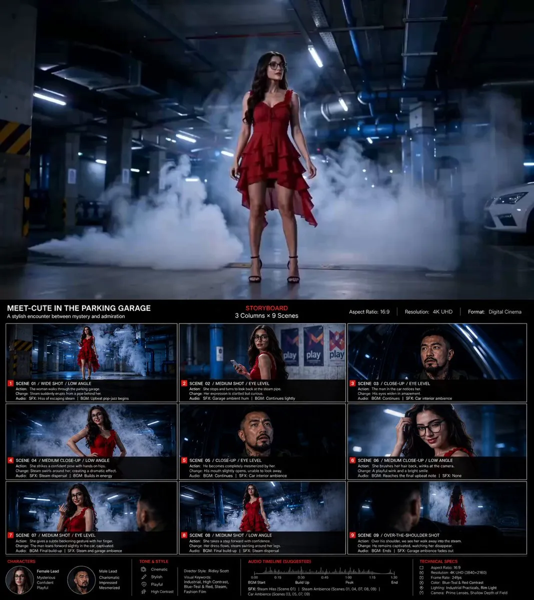 AI-Generated Cinematic and Storyboard Camera - Tech/Futuristic, Storyboard, UI Design - AI Generated Image