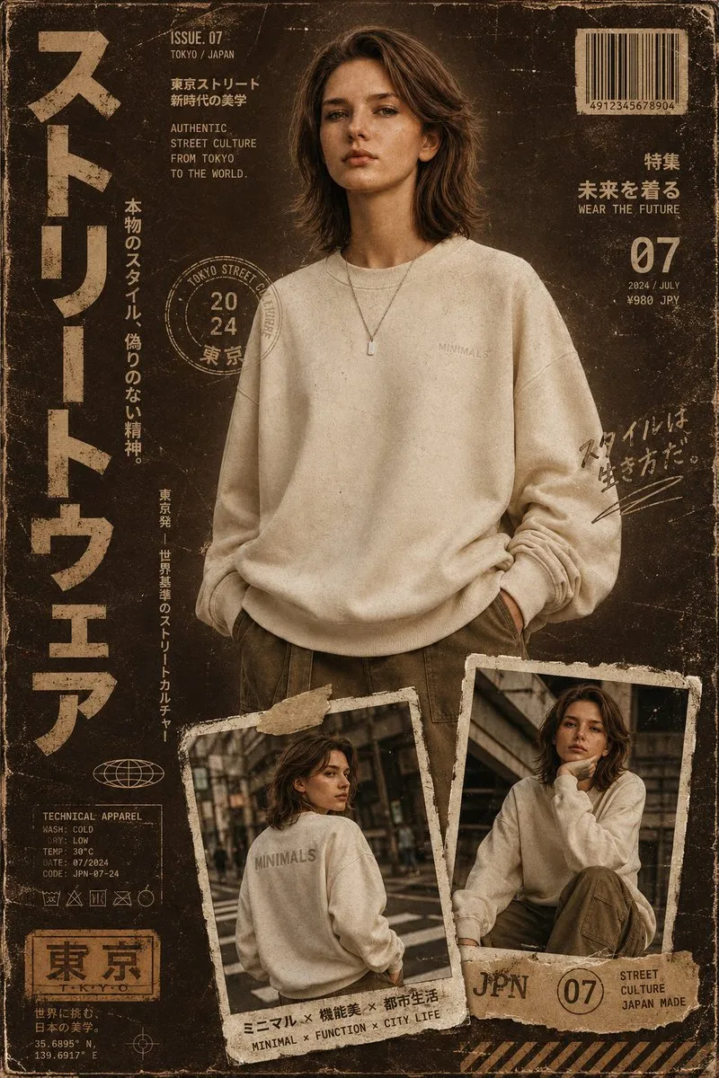 AI-Generated Vintage Chocolate on Street - Fashion, Vintage, Portrait Photography - AI Generated Image