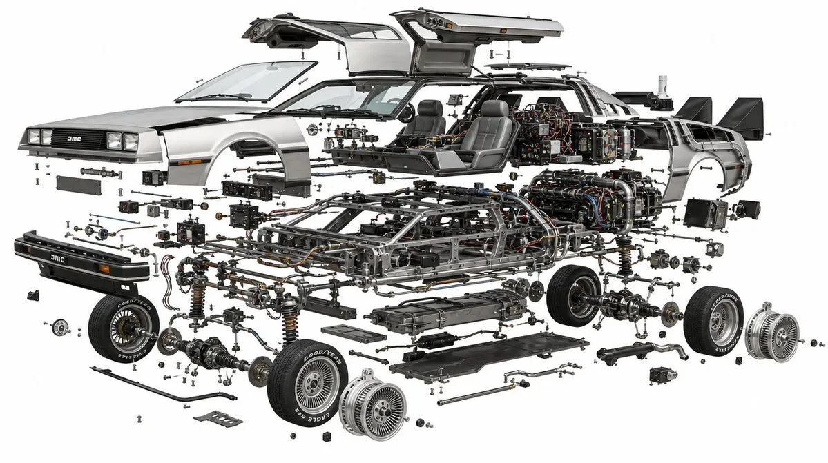 AI-Generated UI Automotive on White Background - Minimalist, Character Design, Flat Illustration - AI Generated Image