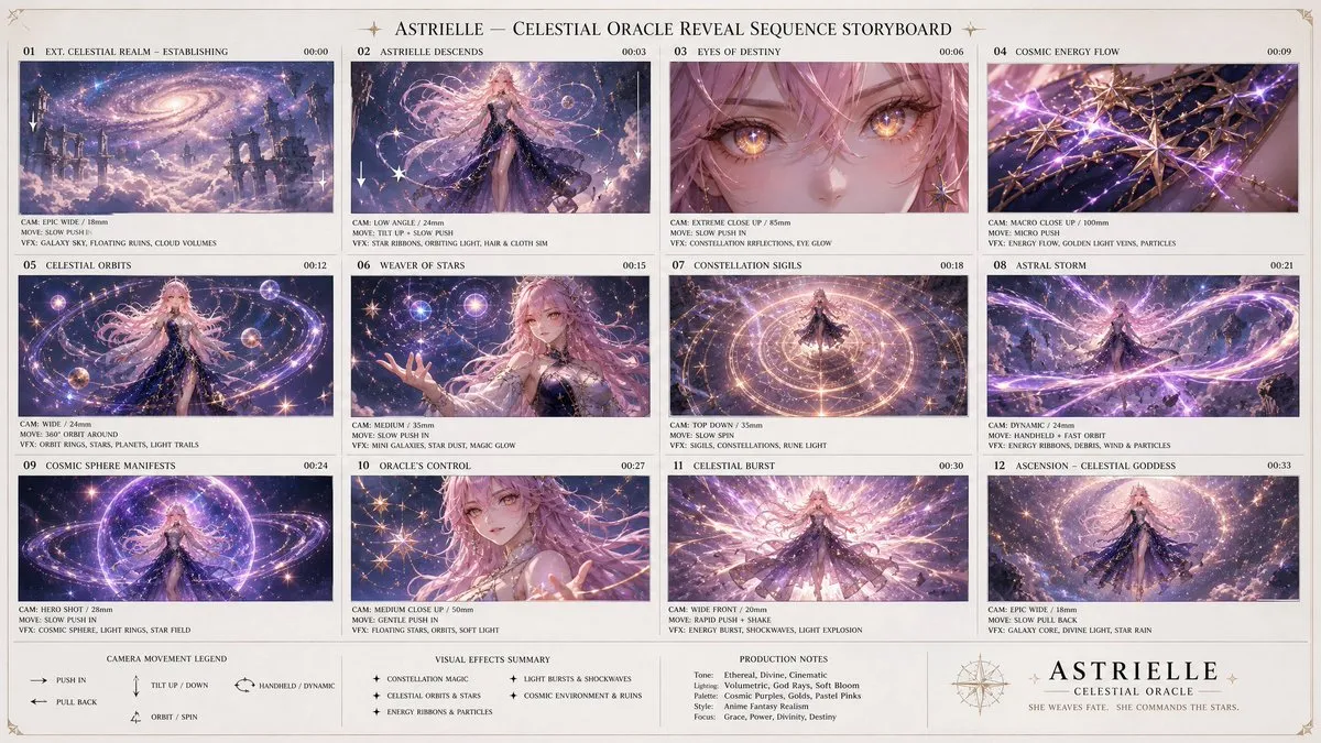 Cinematic and Pastel Jewelry Design Against Sky - Luxury, Scene Composite, Storyboard - AI Generated Image
