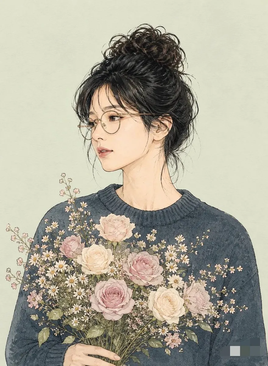 AI-Generated Watercolor and Illustrated Jewelry - Minimalist, Portrait Photography, Illustration - AI Generated Image