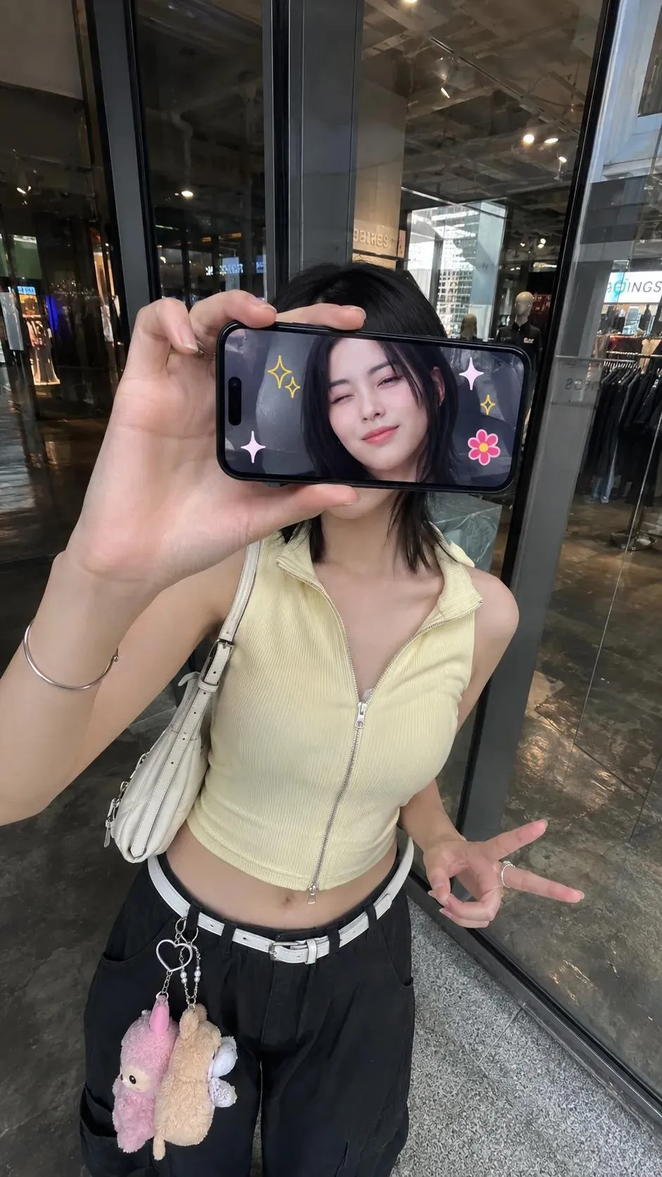 Surreal iPhone Mirror Reflection Portrait - Portrait, Photography - AI Generated Image