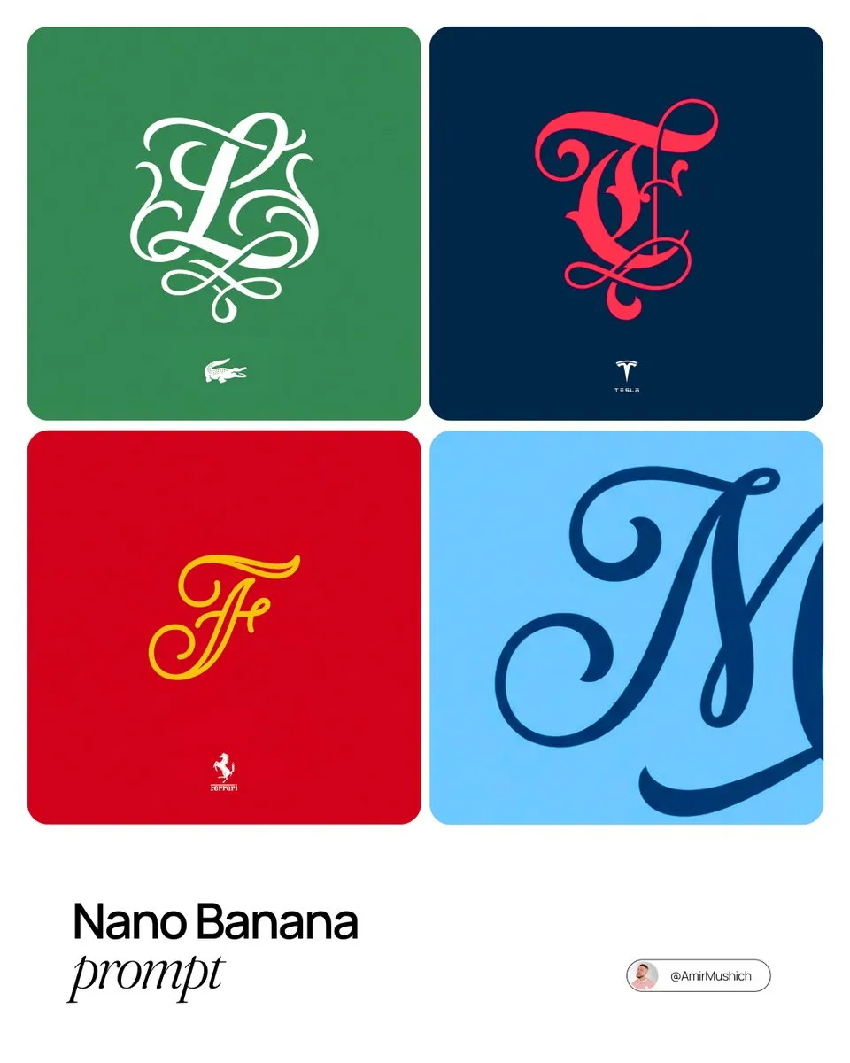 Elegant Script Logo Redesigns: Lacoste, Tesla, Ferrari - Logo, Branding - AI Generated Image