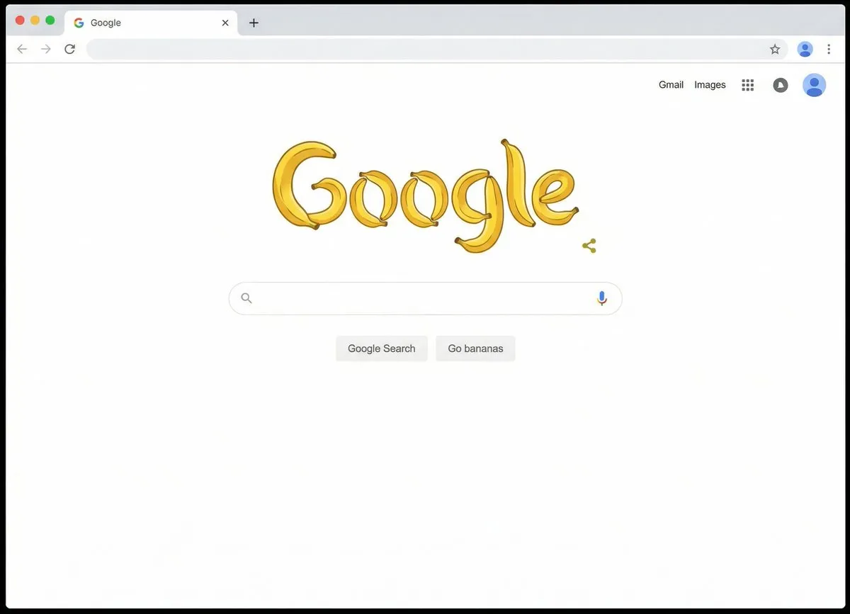 Playful Banana Google Logo Search Page Design - Logo, Branding - AI Generated Image