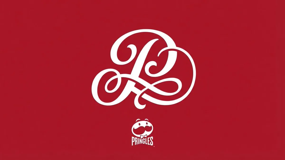 Pringles Monogram Logo - Elegant Brand Design on Red - Logo, Branding - AI Generated Image