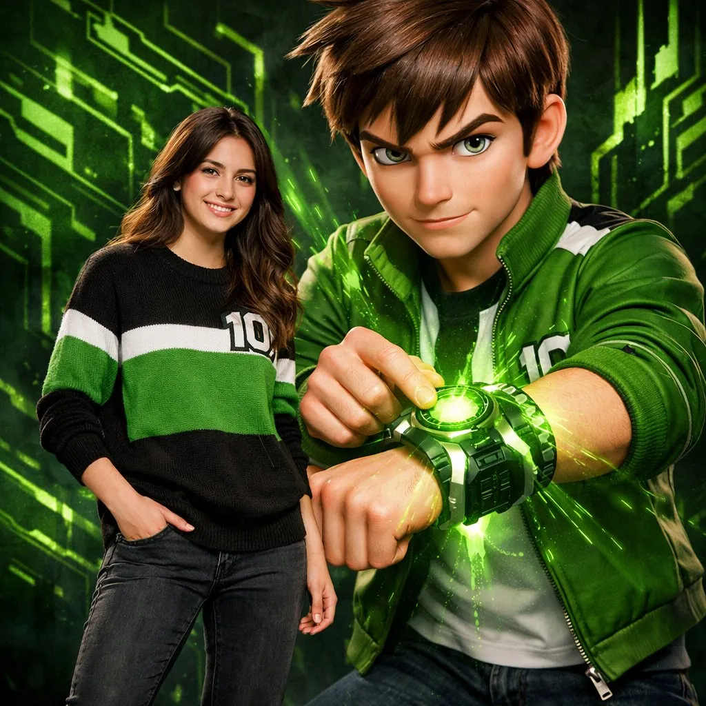 Ben 10 Cinematic Poster: Photorealistic & Animated Duo - Cinematic, Poster - AI Generated Image