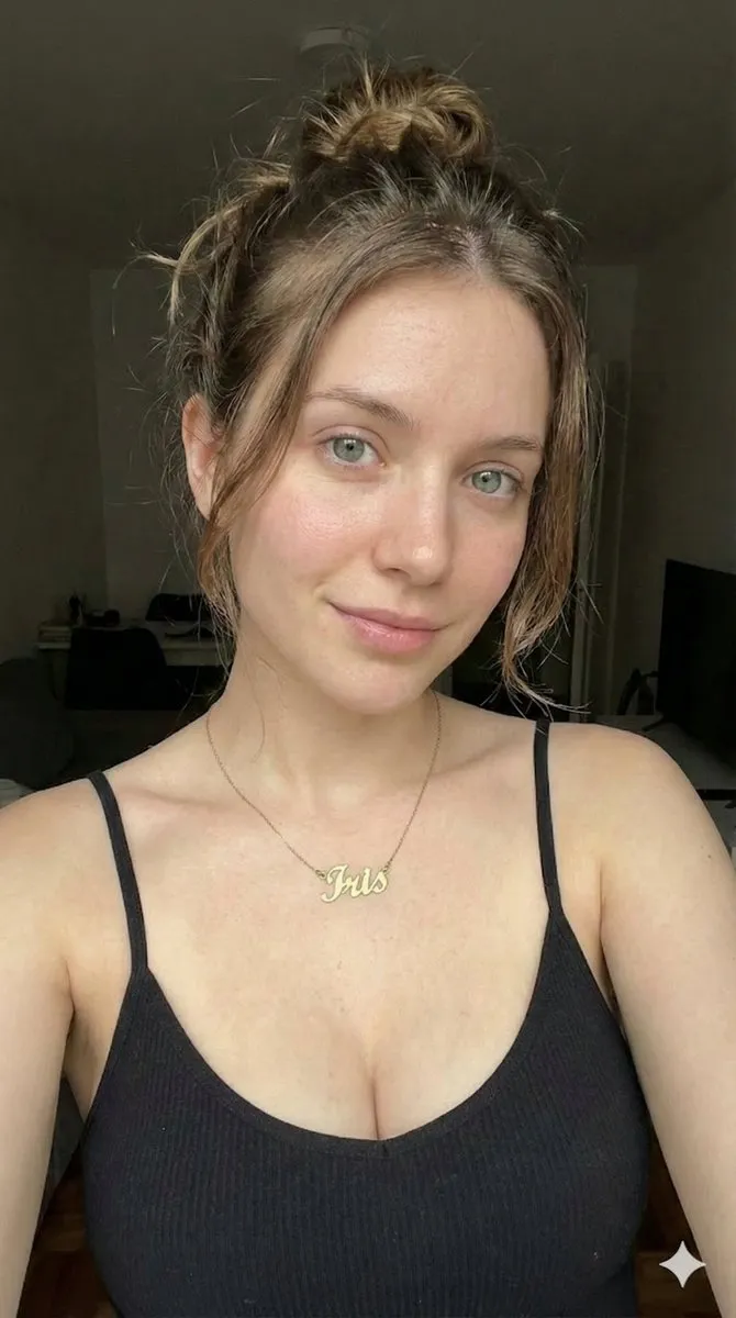 Natural Beauty Portrait of a Woman with Iris Necklace - Portrait, Photography - AI Generated Image