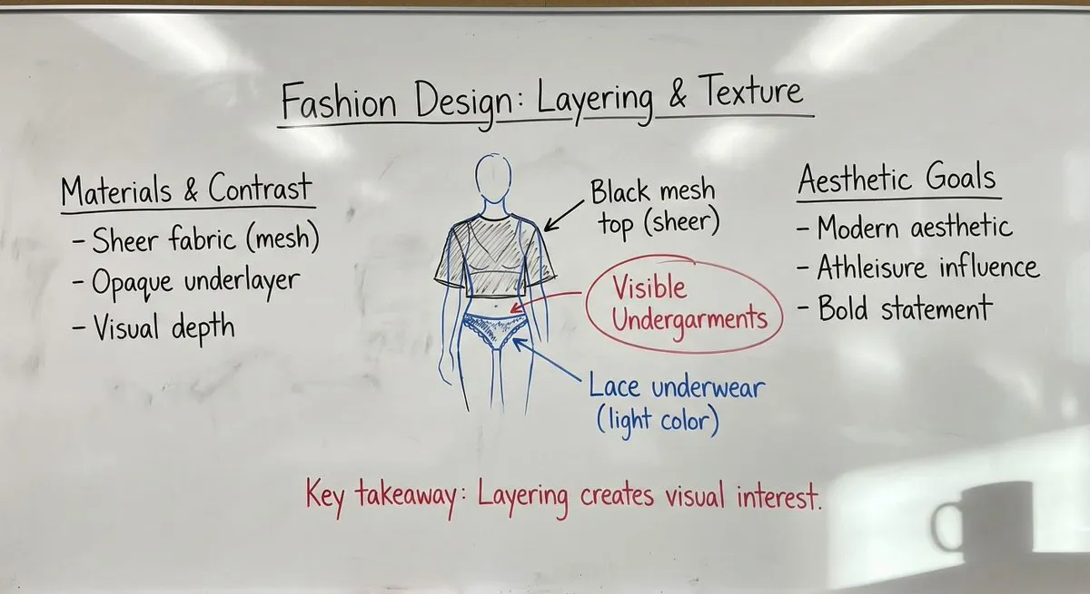 Fashion Design: Layering, Texture & Sheer Fabric Diagram - Character, Design - AI Generated Image