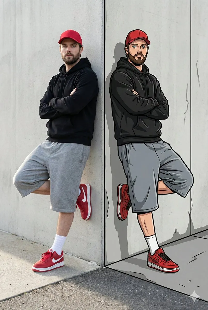 Casual Man: Photorealistic Photo to Vector Art Character - Character, Design - AI Generated Image