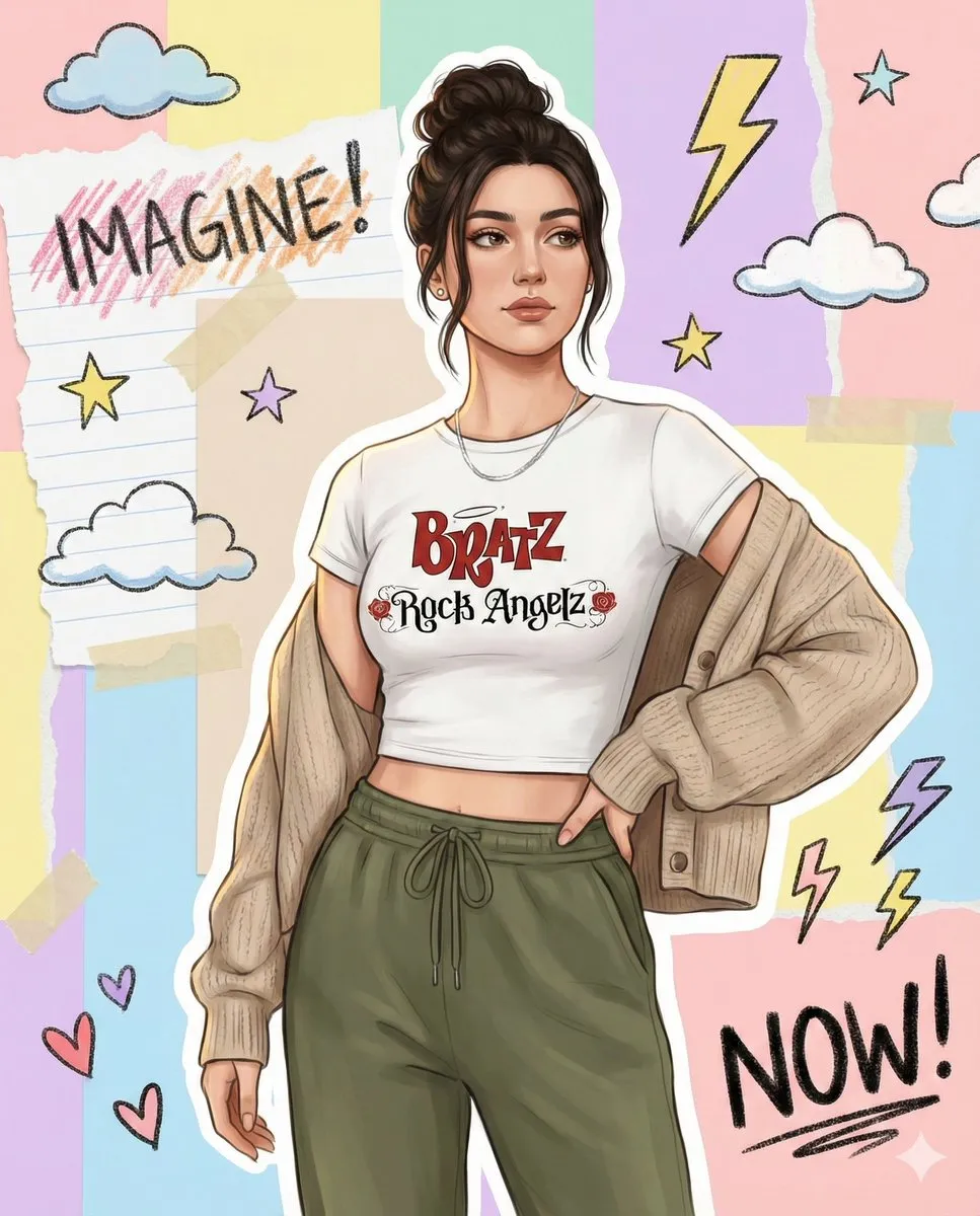 Bratz Rock Angelz Cartoon Woman Digital Art | Pastel Aesthetic - Character, Design - AI Generated Image