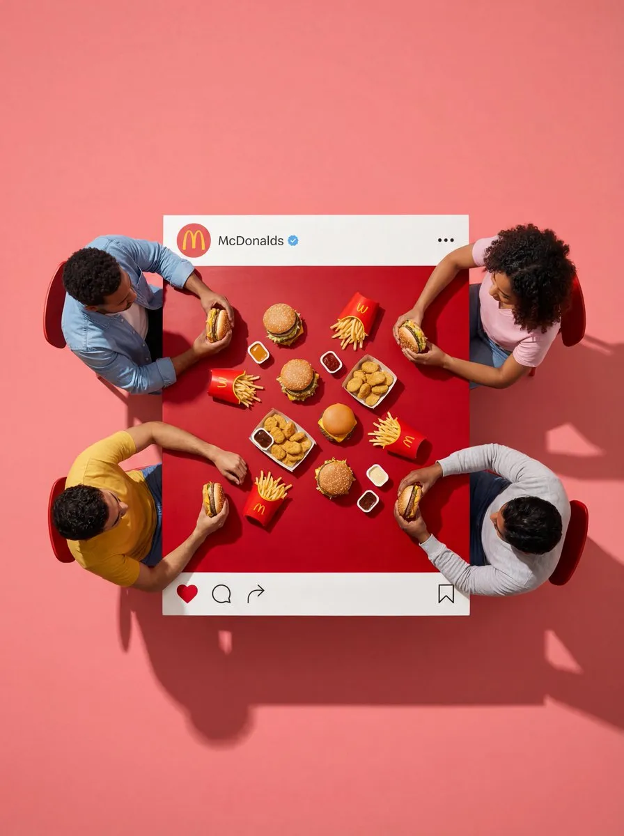McDonald's Fast Food Flat Lay | Social Media Ad - Food, Culinary - AI Generated Image
