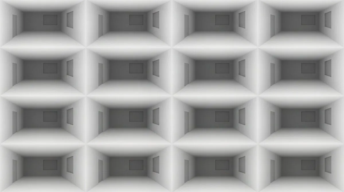Abstract 3D Render: Minimalist Geometric Architectural Pattern - Architecture, Interior - AI Generated Image