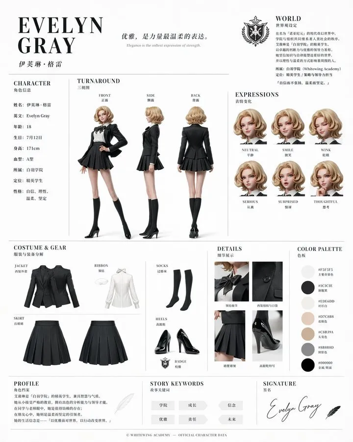 Professional Character Design Reference Sheet - Portrait, Product, Abstract - AI Generated Image