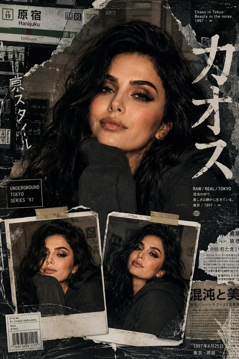 Cinematic and Vintage Cosmetics Design on Street - Portrait Photography, Fashion, Luxury - AI Generated Image