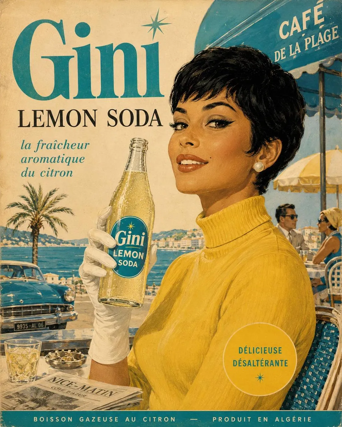 Cinematic and Illustrated Vintage 1960s Beer Ad - Poster Design, Luxury, Vintage - AI Generated Image