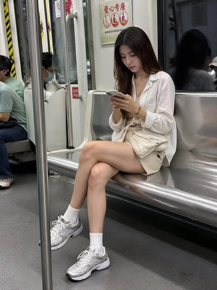 Subway Candid Phone Snapshot - Creative Style - Creative Composite, AI Generated - AI Generated Image