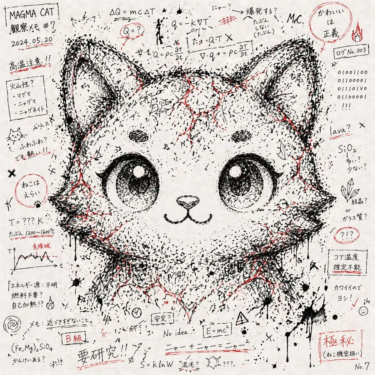 AI-Generated Character Chaos Notes Hidden Face - Character Design, AI Generated - AI Generated Image