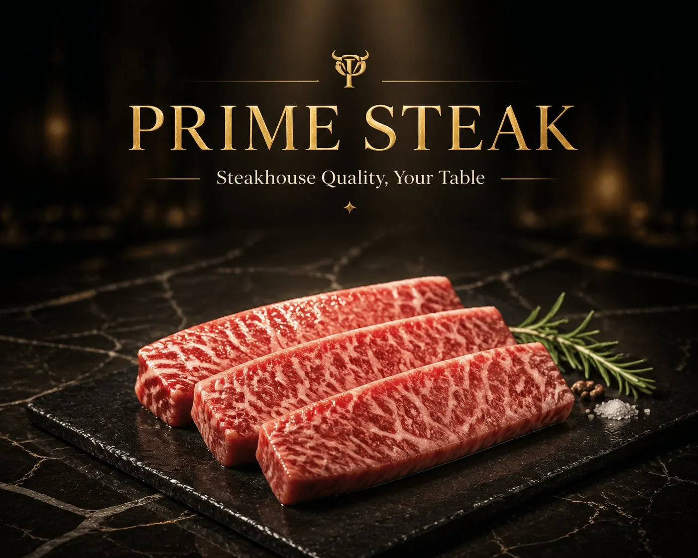 Premium Steakhouse Food Advertisement Poster - Food, Product, Typography - AI Generated Image
