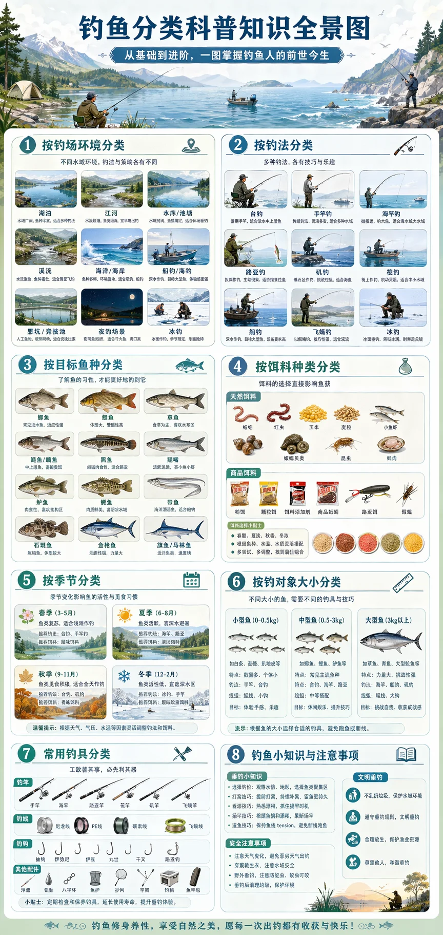 Comprehensive Fishing Species Visual Guide - infographic, educational - AI Generated Image