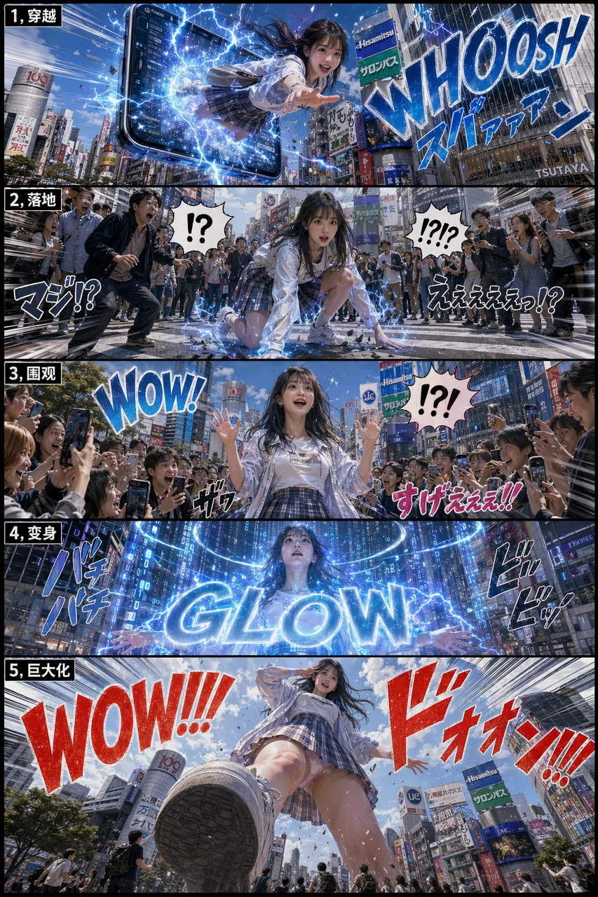 Cinematic Real vs Manga Split-Effect Poster - photography, manga - AI Generated Image
